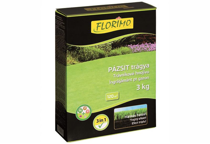 FLORIMO® MINERÁLNÍ HNOJIVO NA TRÁVNÍK 3 V 1